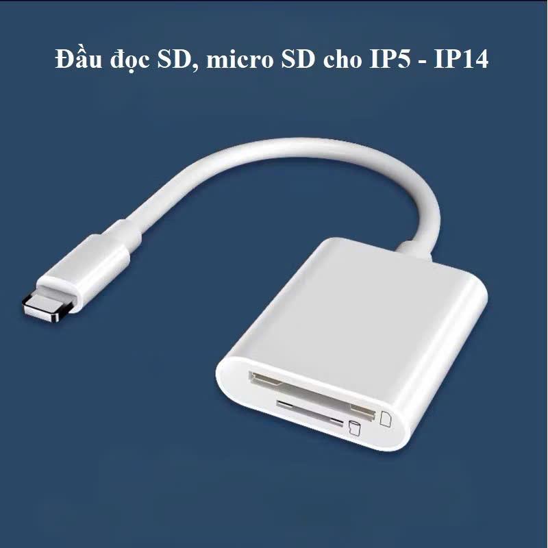Đầu đọc thẻ nhớ đa năng 3.0 đọc thẻ nhớ SD/microSD cho điện thoại laptop cổng type c usb IP 1