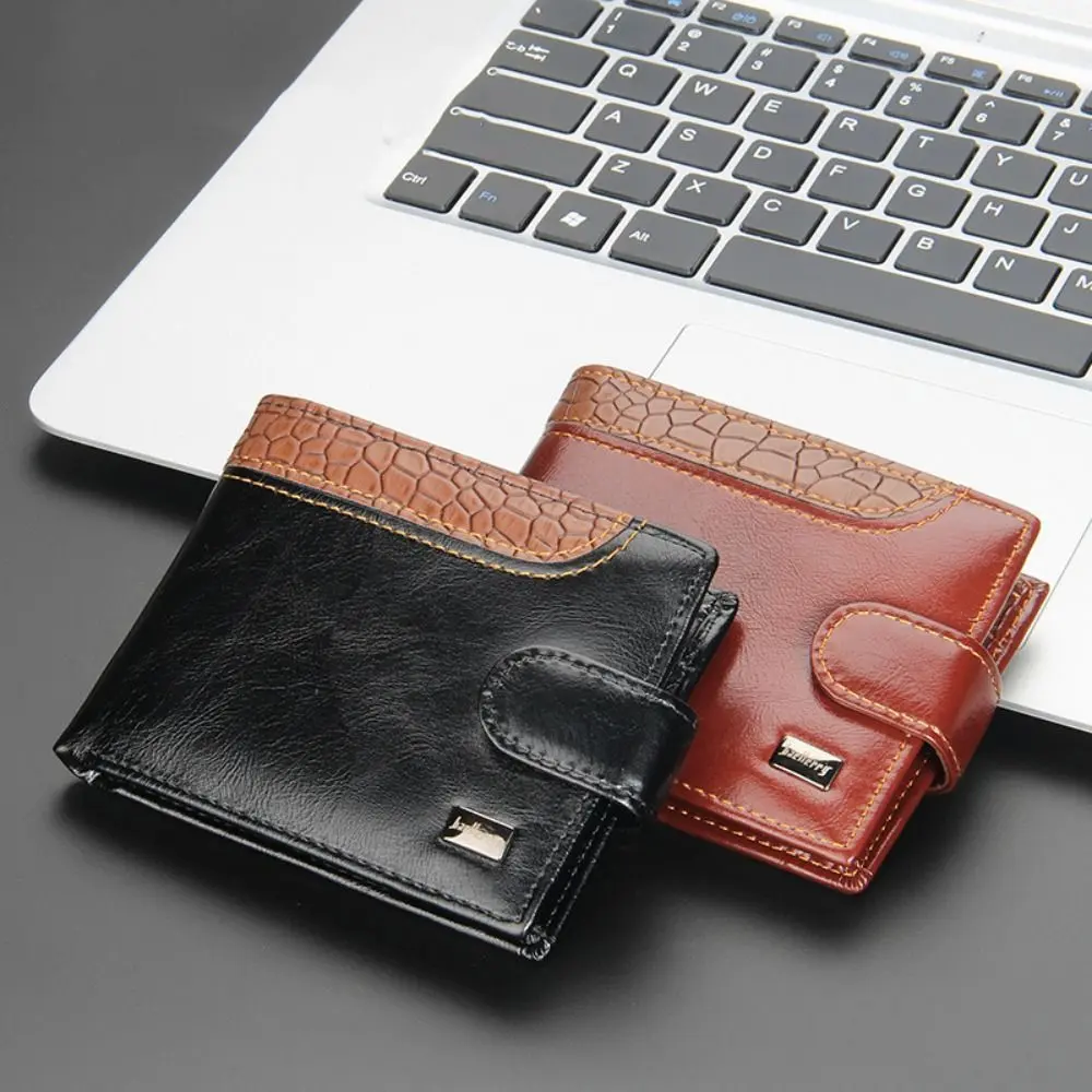 Small PU Leather Two Fold Wallet Multi-position Card Holders Men's Short Wallet Coin Purse Soft PU Coin Purse Outdoor