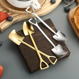BISA COD H6237 Sendok Kue Stainless Unik /  Sendok Mini Bentuk Sekop Kitchenware