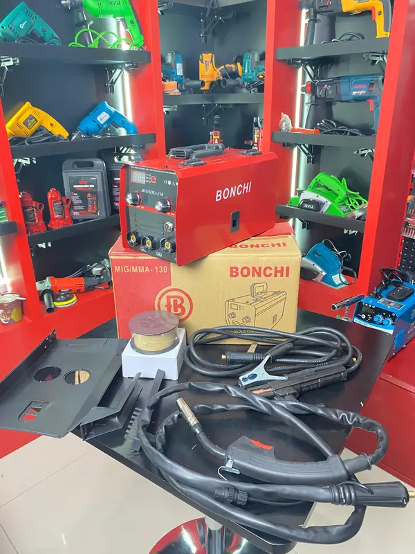 MESIN LAS MIG/MMA FREE KAWAT LAS Lengkap MERK BONCHI 900w 130Amper 0