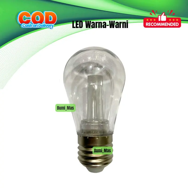 (Paket Isi 10Pcs) Lampu Cafe Warna-Warni Transparan Led Cafe Warna Bohlam Lampu Kecil 2