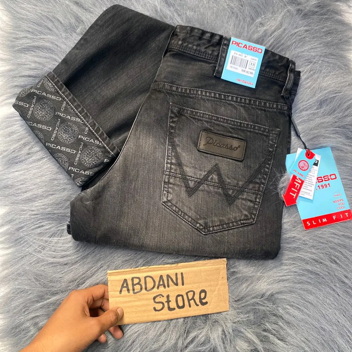Celana Jeans Pria Panjang Picasso Emblem Baru Model Reguler Slimfit non street