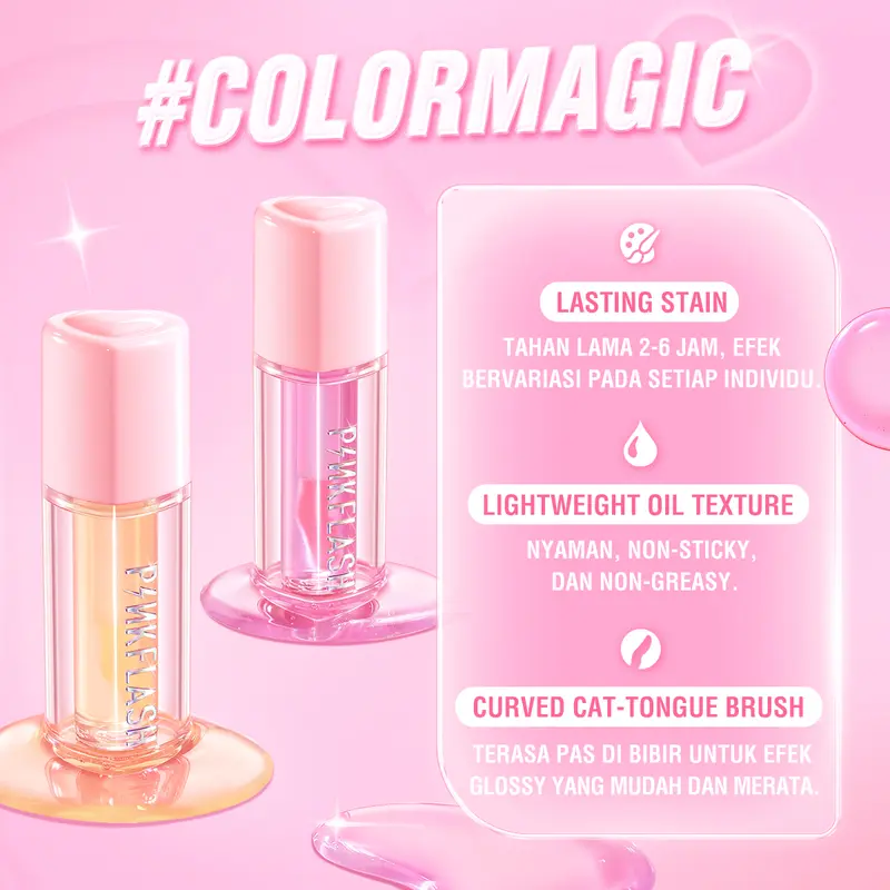 [Official]PINKFLASH Hydrating Plumy Lip Oil Color Changing Lip Gloss Lasting 7