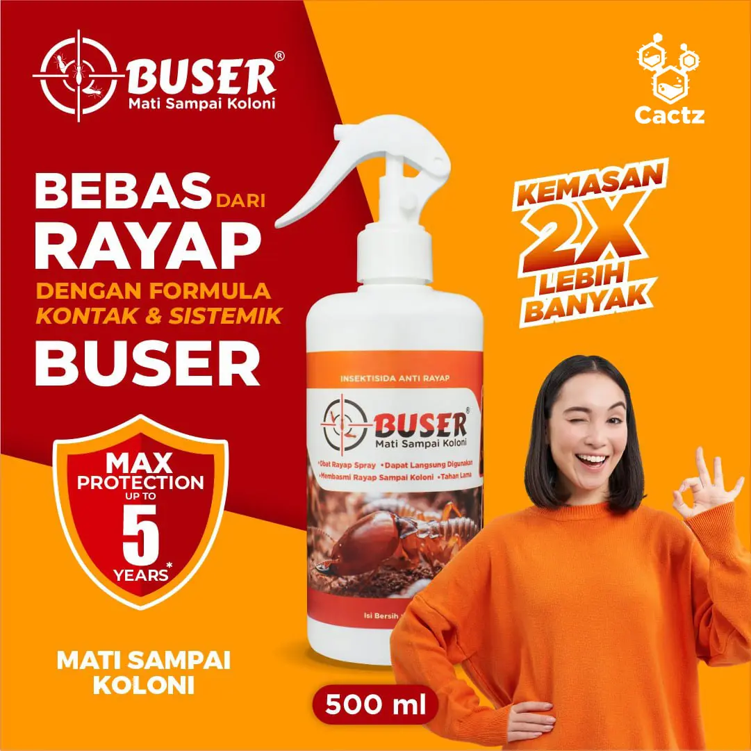 BUSER 500ml Obat Anti Rayap Semprot Terampuh Proteksi Hingga 5 Tahun