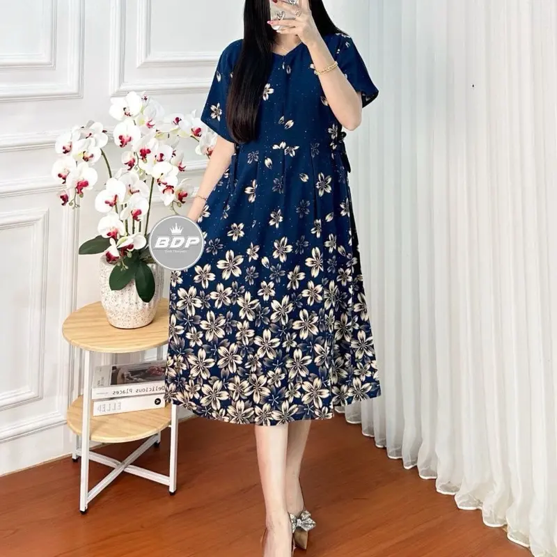 DASTER WANITA KEKINIAN RAYON MOTIF BUNGA RESLETING DEPAN BUSUI FRIENDLY 5