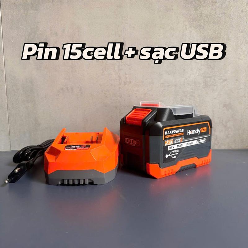   USB  Pin 15 Cell HANDY Mạch 4 Mosfet Có Cổng Cắm USB - Chân Pin Phổ Thông Có Đèn Led Báo Pin 