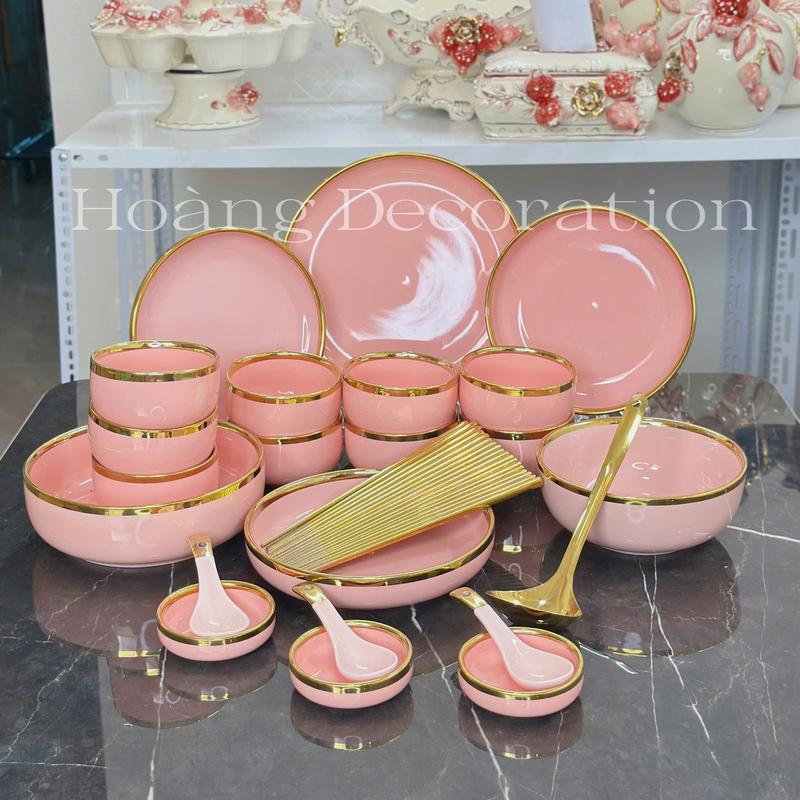 [COMBO 9 NGƯỜI ĂN] TẶNG KÈM ĐĨA QUÀ TẶNG 1K. Tổng 31 món cho 9 người ăn Tổng 31 món bao gồm (9 chén cơm, 9 đôi đũa xịn, 3 thìa, 3 chén chấm, 3 đĩa tròn lớn+1 đĩa quà tặng 1k, 2 tô, 1 môi canh).Cam kết hàng có giấy kiểm định an toàn sản phẩm.