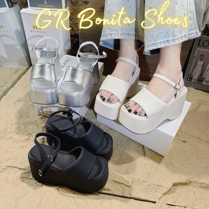 SANDAL đế xuồng bánh mì quai ngang khoá gài 7cm và 10cm - BMS19