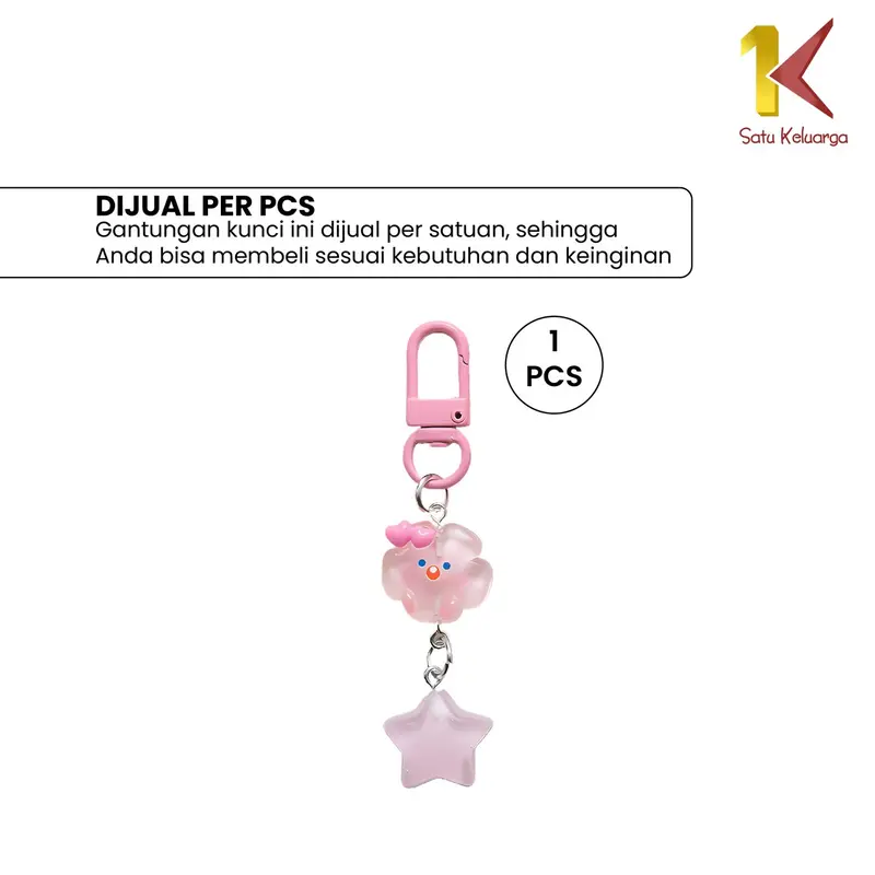 [COD] SK C1160 Keychain Gantungan Kunci Awan Bintang Kilat Lucu 7