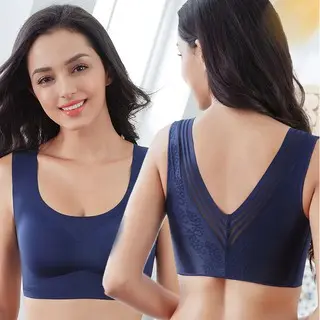 Stock M-7XL Plus Large Sports Bra Full Cup Ultra Thin Bra Women's No Steel Ring, No Trace Sexy Lace Beauty Back Bra Gathering Anti sagging Bra Sports Sleep Yoga Tank Top Bra Breathable and Comfortable Bra