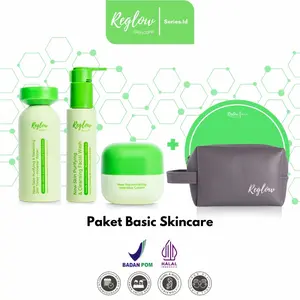 [NEW] Skincare Reglow Basic Set Facial wash Toner Intensive cream Mencerahkan Melembabkan Flek Glowing BPOM Original