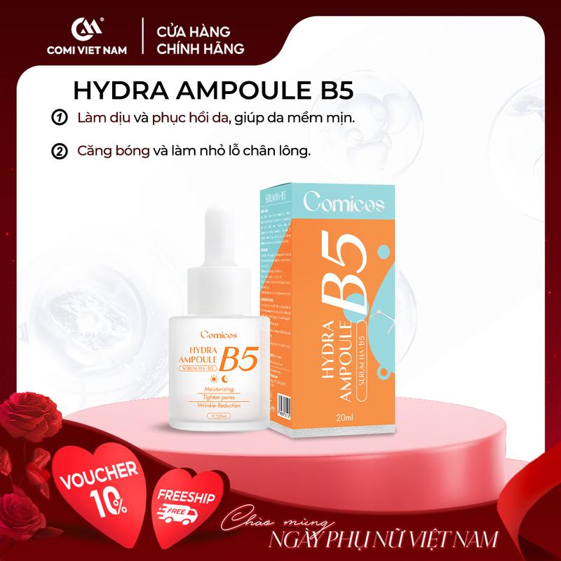 Tinh Chất Cấp Ẩm B5 HA 20ml - Serum Dưỡng Da Mềm Mại & Tươi Trẻ - Không Chứa Chất Kích Ứng - Sản Xuất Tại Việt Nam