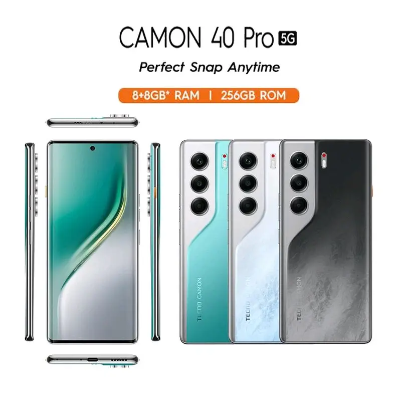 TECNO CAMON 40 Pro 5G - RAM 8+8GB*/256GB, Mediatek D7300 Ultimate, 6.78” FHD+144HZ 3D Curved Amoled, 5200mAh - Garansi Resmi 4