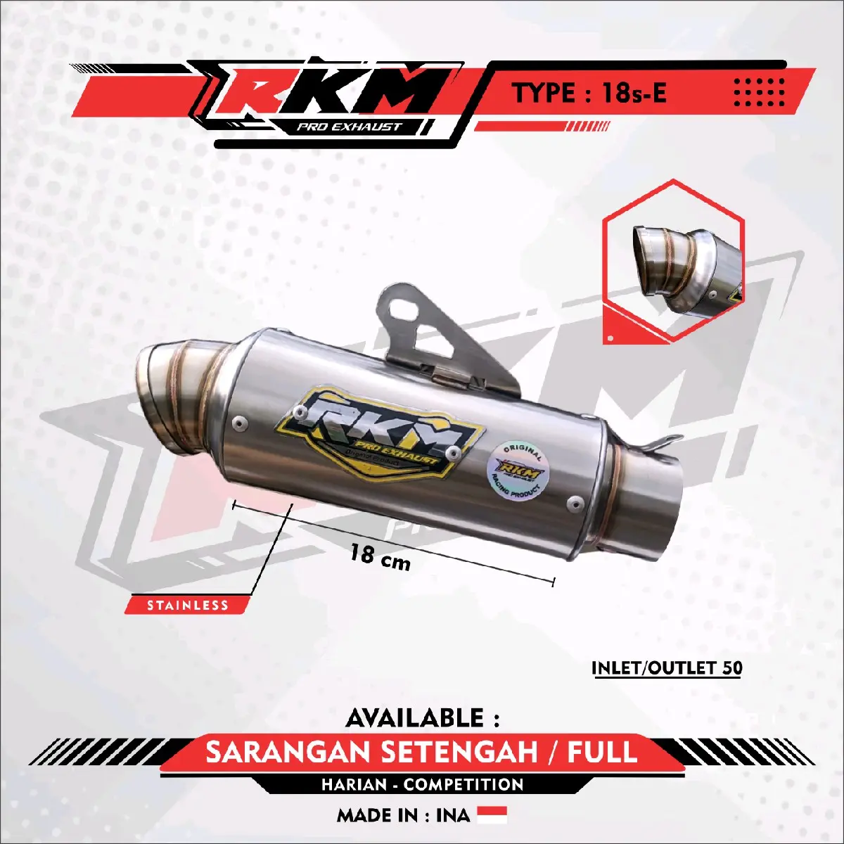Silinser model RKM //original RKM PRO EXHAUST . Silencer silincer knlapot Motorcycle