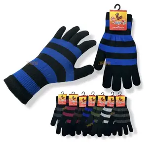 ENCER ISI 3 / 6 PASANG || Sarung tangan Rajut Belang || Sarung Tangan Pria &Wanita