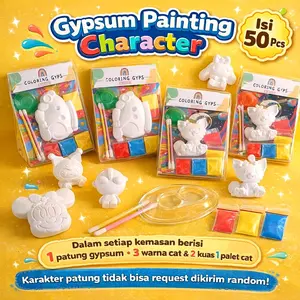 50 Pcs Paket Usaha Melukis Patung Gypsum Mewarnai Patung gypsum Mainan Edukasi Anak Gypsum Painting