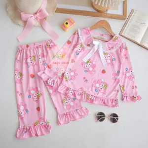 Baju Anak Perempuan - READY STOCK Setelan Piyama Anak Sasmi Motif Kartun Lucu Terlaris / Fashion Oneset Pita Baju Tidur Anak Perempuan Terbaru