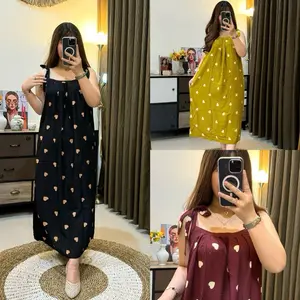 Daster Dress Rayon Tali Love Yukensi Busui Tebal Motif