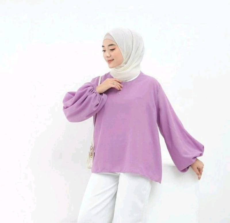 Kamiya Blouse/atasan wanita/atasan blouse/baju blouse/atasan terbaru/atasan cringkle/atasan tangan balon/atasan terkini/baju wanita terbaru 2
