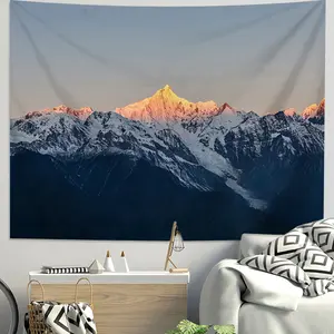 Himalaya Mount Everest Pemandangan Alam Gunung Salju Kain Gantung Sewa Rumah Penutup Dinding Elegan Latar Belakang