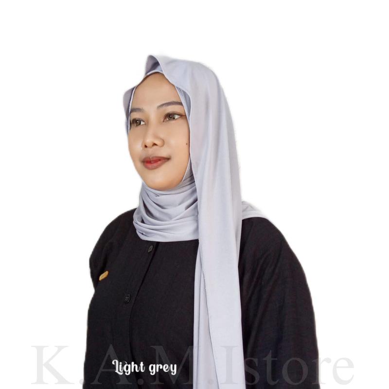 Aurellie pashmina kaos meleyot jersey premium Kerudung Muslim Jilbab Instan 8