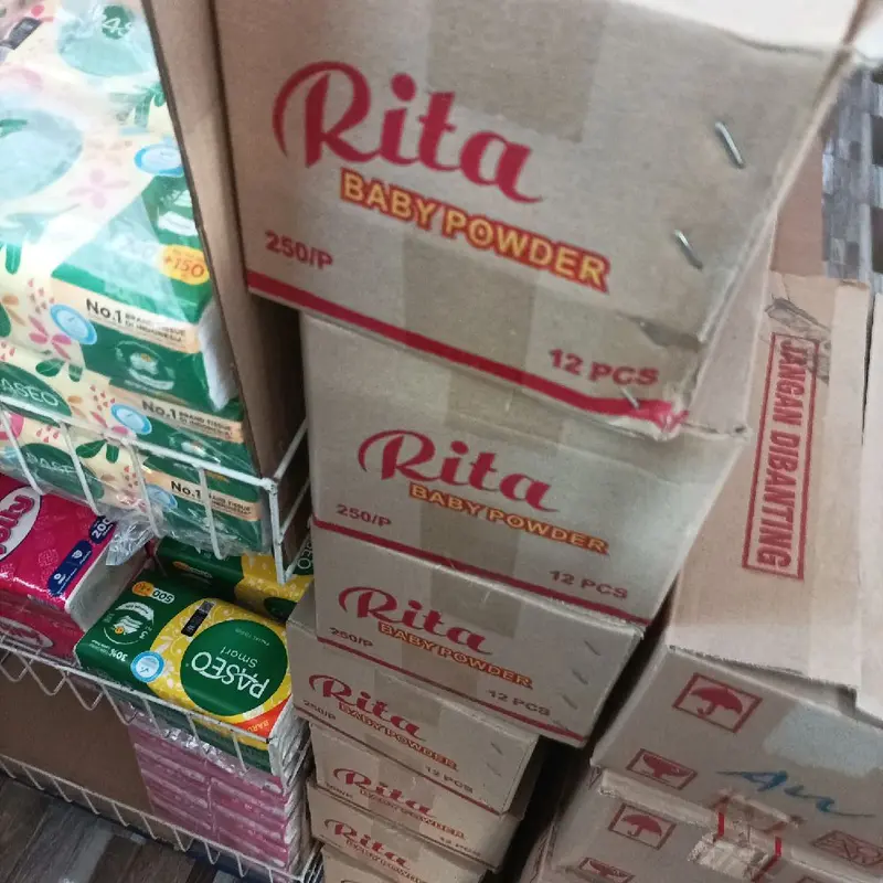 6pcs bedak bayi rita kemasan 125grm,baby powder 2