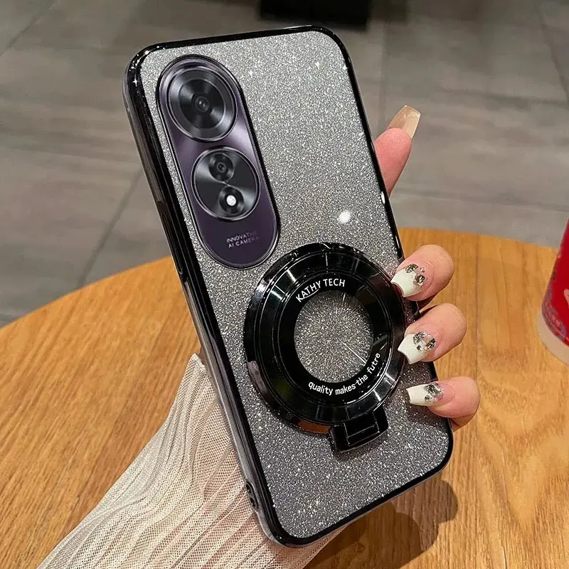 Softcase OPPO A60 A98 A78-4G A58-4G A77s A57-4G A38 A18 A16 Premium Glitter Case free Ring Magsafe Holder