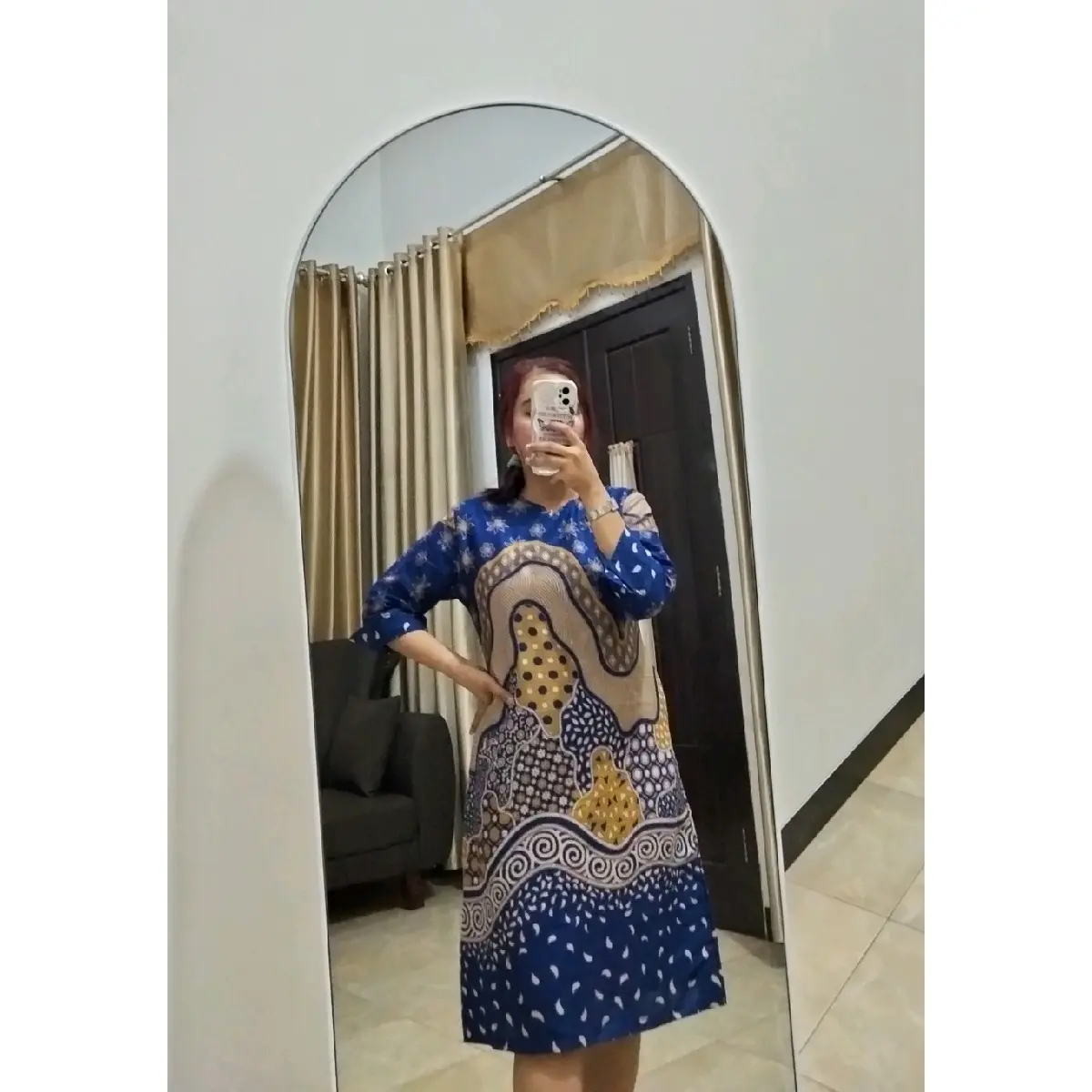 Tunik Batik Wanita Modern Terbaru Atasan Katun Dress Motif