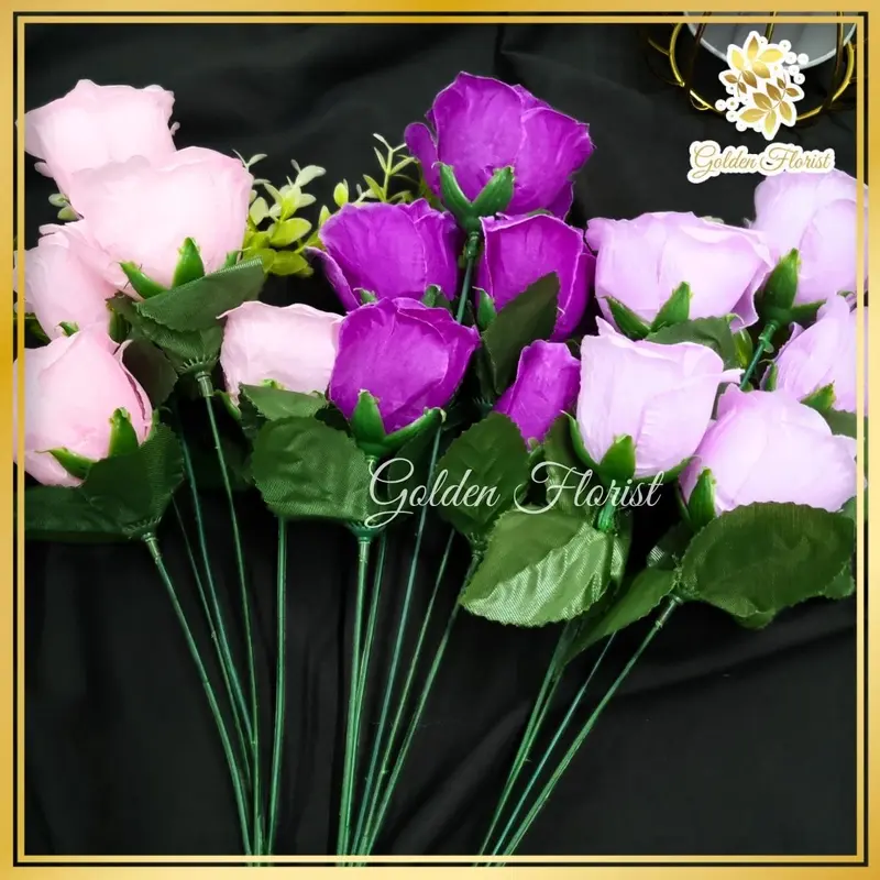 Bunga Mawar 1 Tangkai 5 Kuntum Termurah/Bunga Rose Tropis Artificial/Bunga Imitasi Mawar Palsu Dekorasi (NK-235) 6