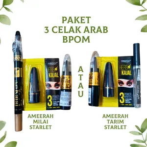 Paket Isi 3 Celak Stik Starlet Ameerah Herbal Kajal Tarim Itsmid Pensil Milai BPOM Halal Muslimah Santri