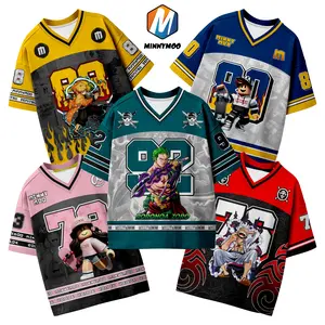 MINNYMOO Kaos Jersey Anak Laki-laki dan Perempuan 2-12 Tahun Desain Baju Karakter Roblox dan One Piece Bahan Nyaman untuk Anak Usia 2-12 Tahun