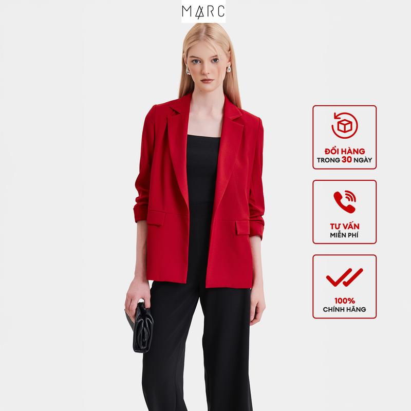 MARC FASHION - Áo blazer nữ nhún xắn tay cách điệu cá tính FAVH0435 - Áo khoác nữ