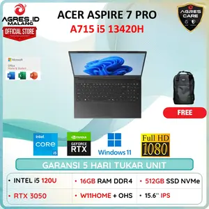 ACER ASPIRE 7 PRO A715 i5 13420H RTX3050 6GB/ 16GB 512GB W11+OHS+M365B 15" FHD IPS 144HZ