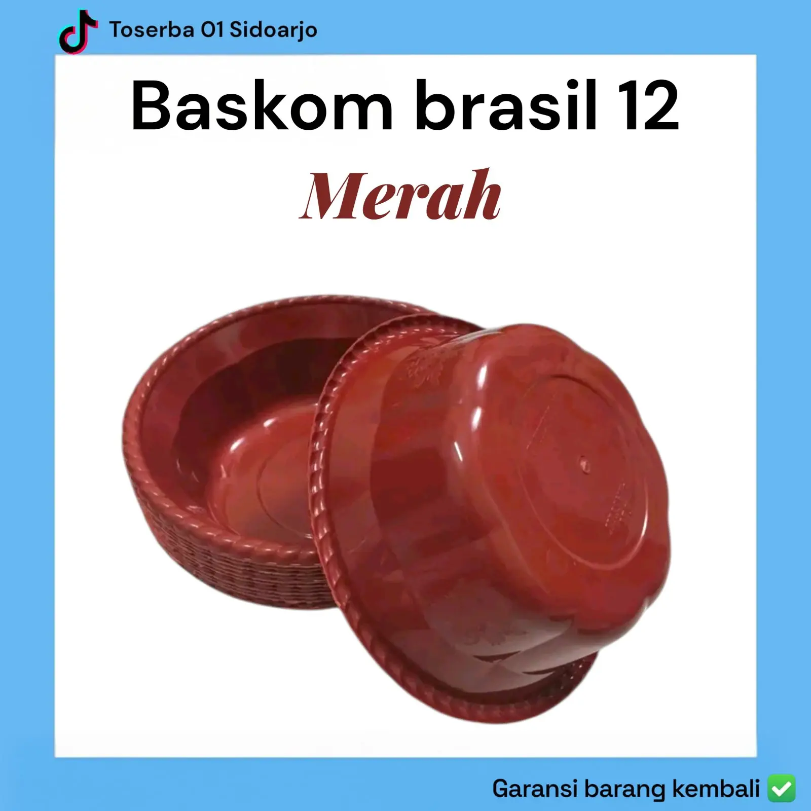 BASKOM BRASIL UK 12 6PCS/1 LUSIN/ 2 LUSIN/ 3 LUSIN BASKOM PLASTIK SERBAGUNA MURAH