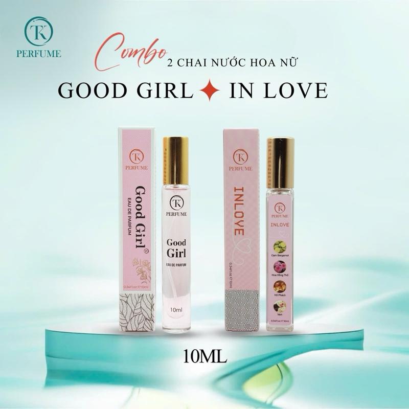 Combo 2 chai nước hoa nữ   GOOD GIRL + IN LOVE   10ml.- Hương Thơm Ngọt Ngào Tươi Trẻ. 