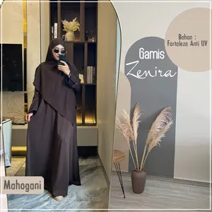 (CRS) Gamis Zenira Set Khimar Fortaleza Anti UV Premium  (Bisa Tanpa Hijab)