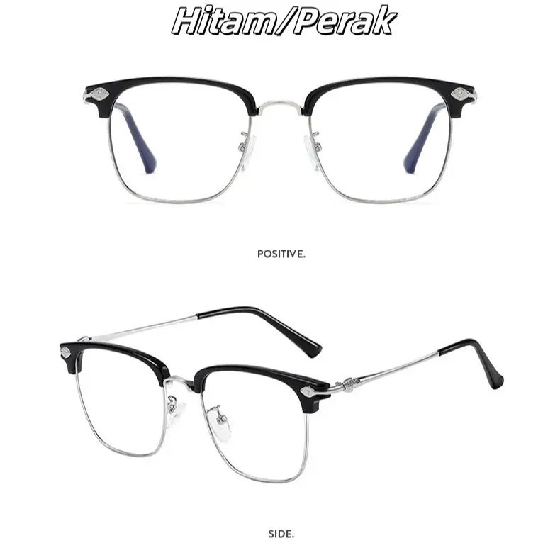 （Bisa COD）Kacamata Baca Anti Radiasi Lensa Plus Lensa Baca dan Jalan Lensa Double lensa Bifocal Frame Modis Unisex Pria Wanita Cewek Cowok bifokal 605 4