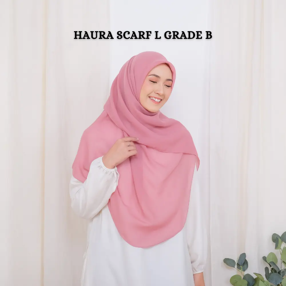 HauraScarf L Grade B Hijab Segiempat oval Malay  Nyaman