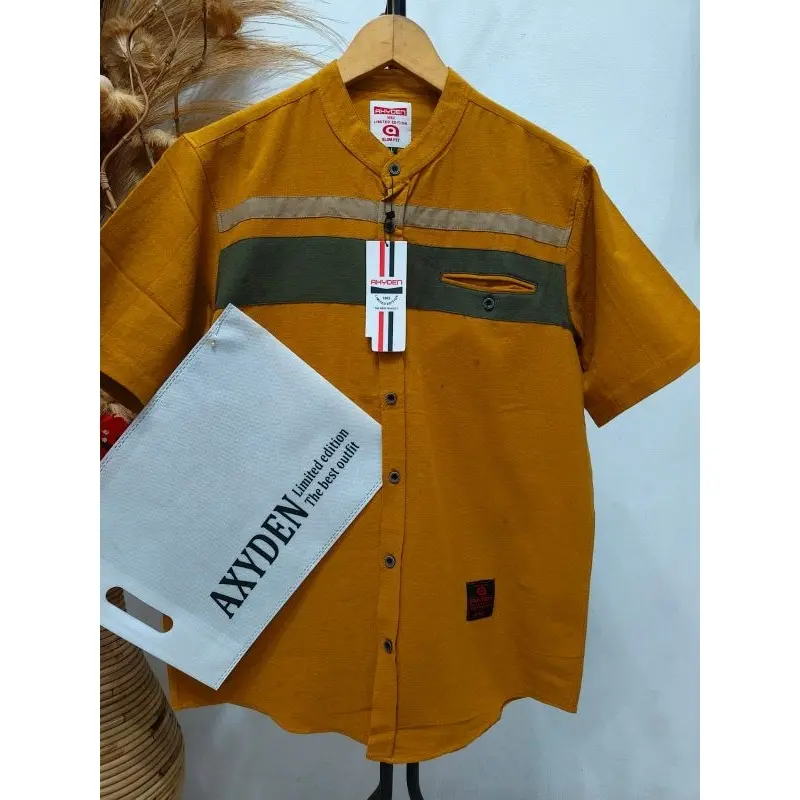 kemeja KEMKO AXYDEN PREMIUM QUALITY kemeja pria lengan pendek kerah sanghai kemeja motif terbaru 3