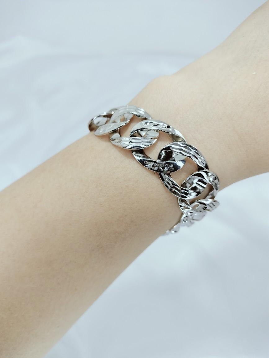 GELANG WANITA SISIK NAGA SILVER LEBAR PADAT UKIR PERRHIASAN WANITA JEWELERY-GUDANGPERHIASAN887 Elegan silver Bracelets Jewellery Emas