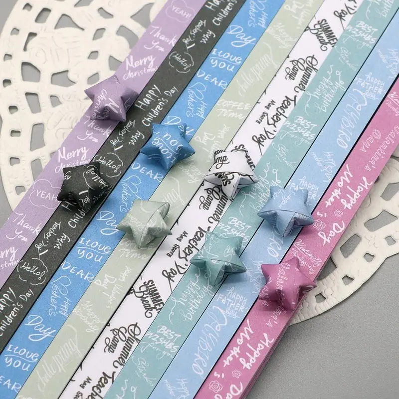 Giấy Origami, 540 Tờ, Hình Ngôi Sao, Thủ Công Tay Tự Làm, Giấy Ngôi Sao May Mắn, Dải Giấy Ngôi Sao Gấp, Thích Hợp Cho Thủ Công Mỹ Nghệ Giấy 7