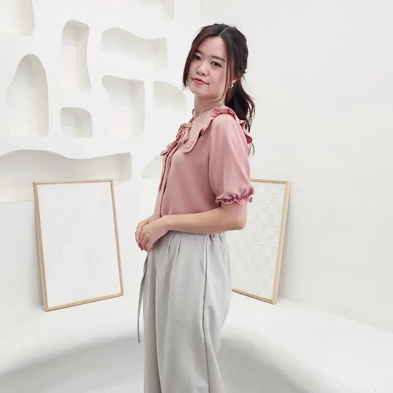 Naeun Blouse Pita Top Atasan Tangan Pendek Wanita 7