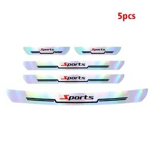 5pcs Laser Car Threshold Strip Stickers Car Threshold Protection Stickers Wear-resistant Diy Car Stickers