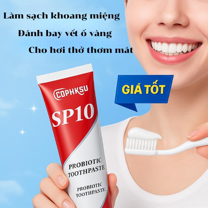 (MUA 1 TẶNG 1) Kem đánh răng Probiotic làm trắng răng, kem đánh răng loại bỏ mảng bám cho hơi thở thơm mát, kem đánh răng êm dịu với nướu kem đánh răng tẩy ố vàng 6