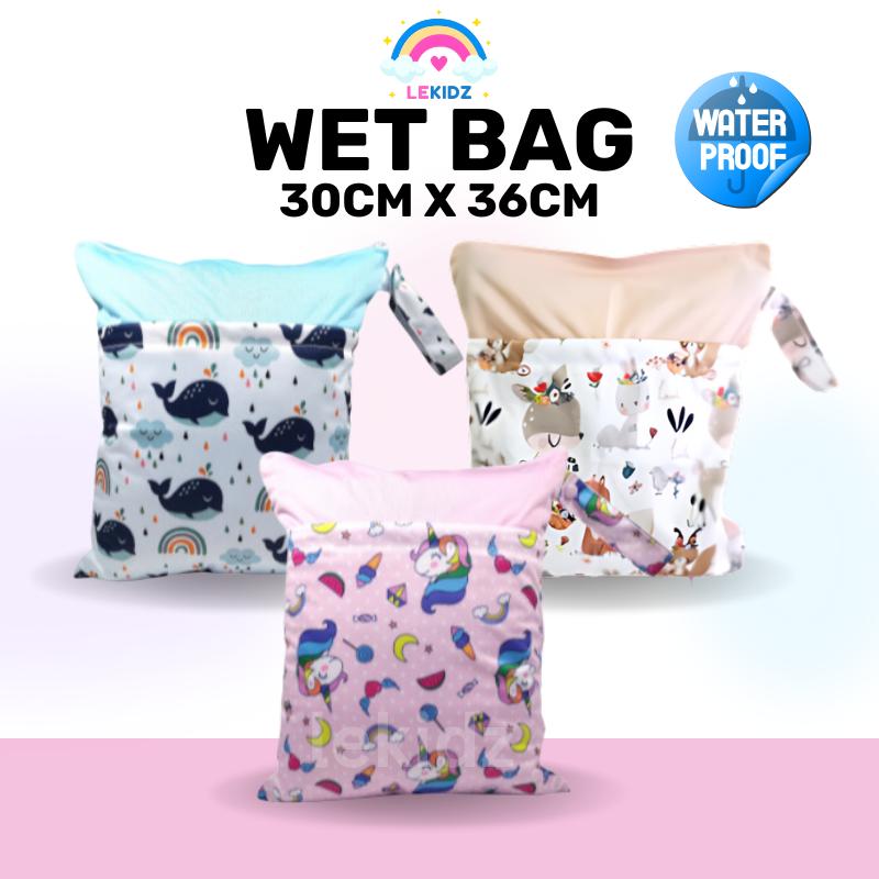 RUACDIQ 3 pezzi Wetbag per asilo, borsa per pannolini, borsa bagnata e asciutta, borsa per pannolini con chiusura lampo, per viaggi, spiaggia, piscina