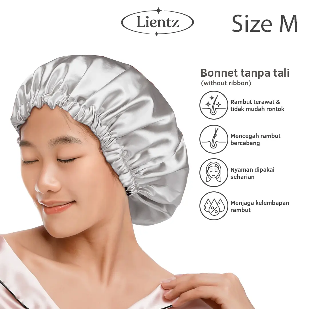 Hair Bonnet Premium Satin Silk - Pelindung Rambut Saat Tidur