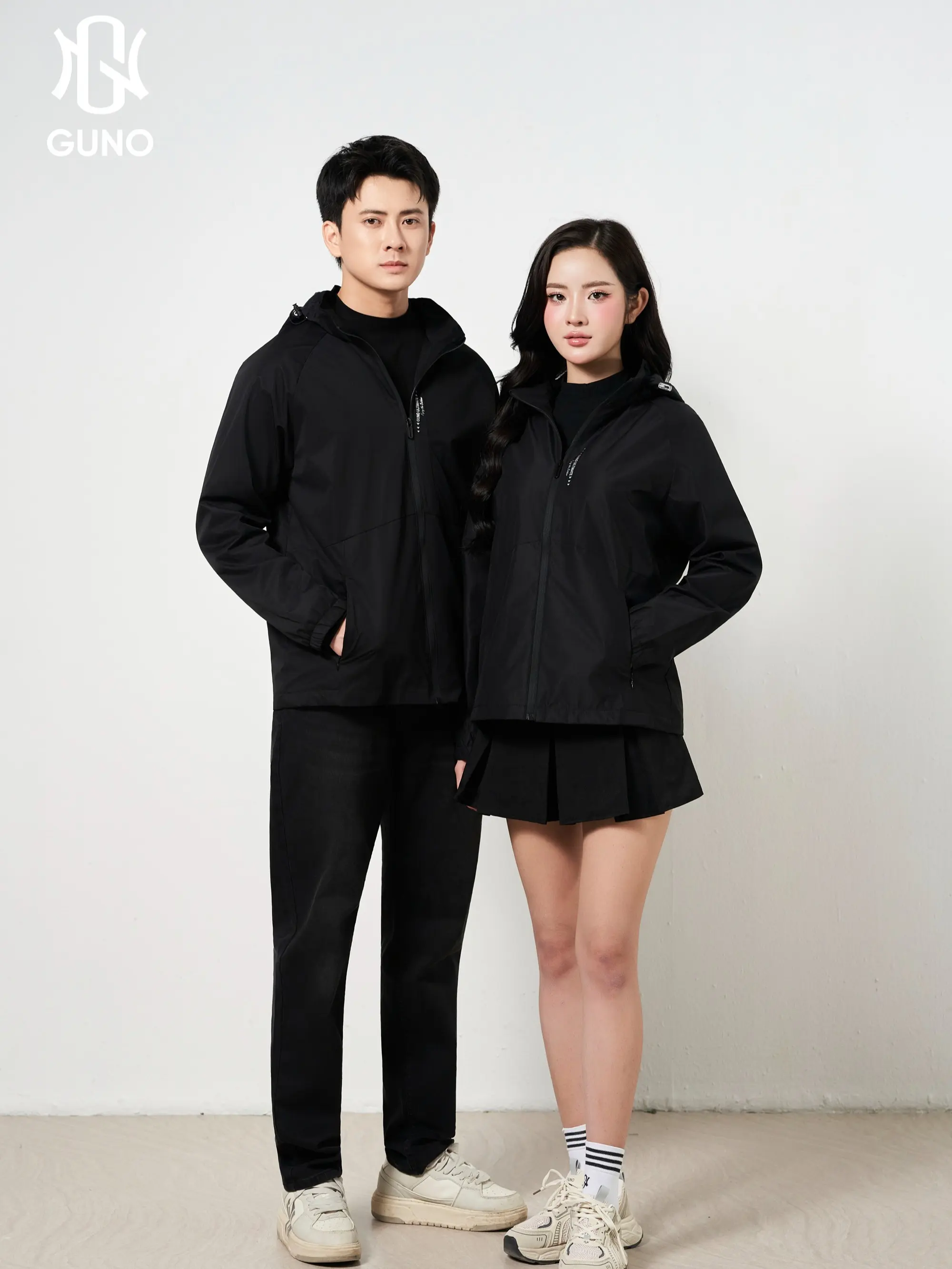 GUNO-Áo gió chống nước NAM NỮ GUNO 2 lớp lót nỉ có mũ SP5 | 25AG140/25AB185 | BigBuy360 - bigbuy360.vn