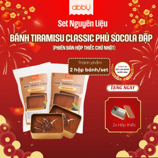   ABBY   TẶNG HỘP THIẾC  Set nguyên liệu làm bánh đập tiramisu hộp thiếc vị cacao và matcha - thành phẩm 2 hộp 1000ml  mỗi hộp 500ml  - Bột whip cream không đường - Dễ làm ngọt dịu béo nhẹ 