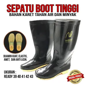 Wilmer Sepatu Boot AP Premium Karet Tinggi Panjang Anti Slip 39 40 41 42 43 Shoes
