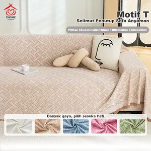 Warna murni Sofa Selimut Sofa Penutup Sarung Pelindung Sofa Antiselip  Selimut Sofa 1 2 3 4 Seater Sofa Blanket